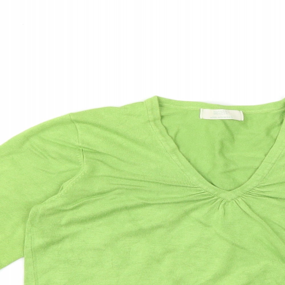Marks and Spencer Womens Green  Knit Pullover Jumper Size 12