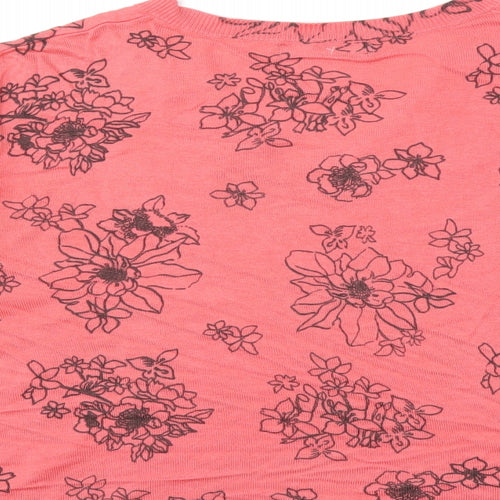 Marks and Spencer Womens Pink Floral Knit Pullover Jumper Size L