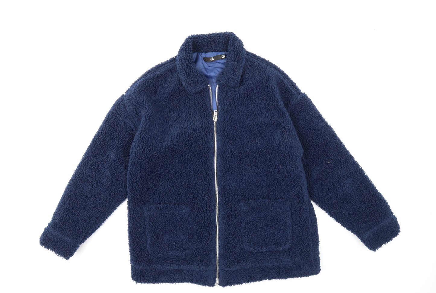 Missguided Womens Blue  Fleece Jacket  Size 12  - teddy bear fleece