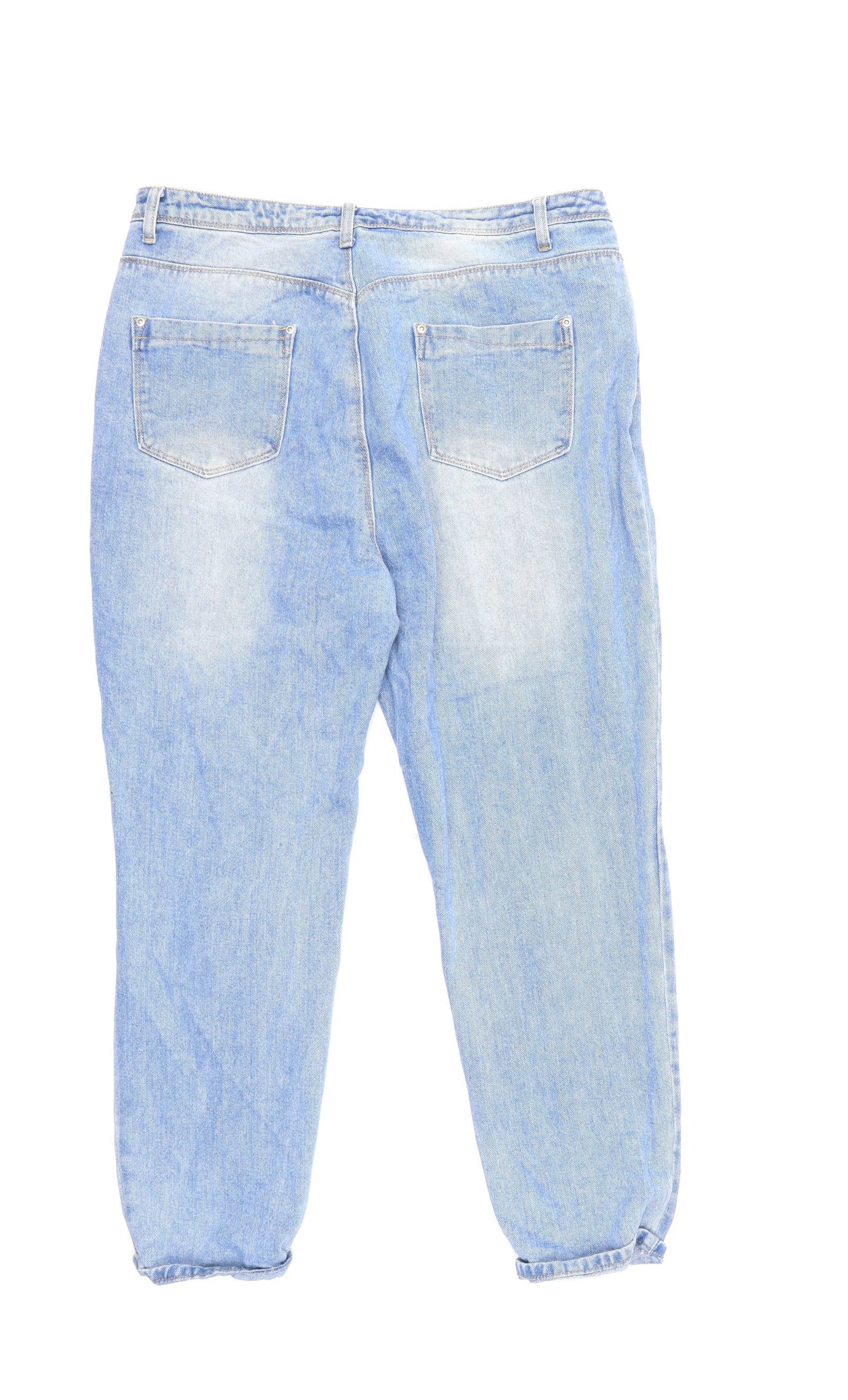 Boohoo Womens Blue  Denim Mom Jeans Size 18 L25 in