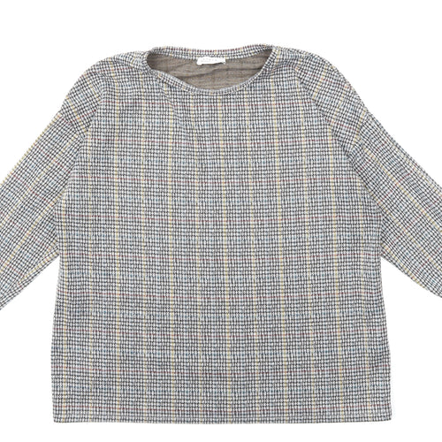 Papaya Womens Grey Check  Basic T-Shirt Size 16