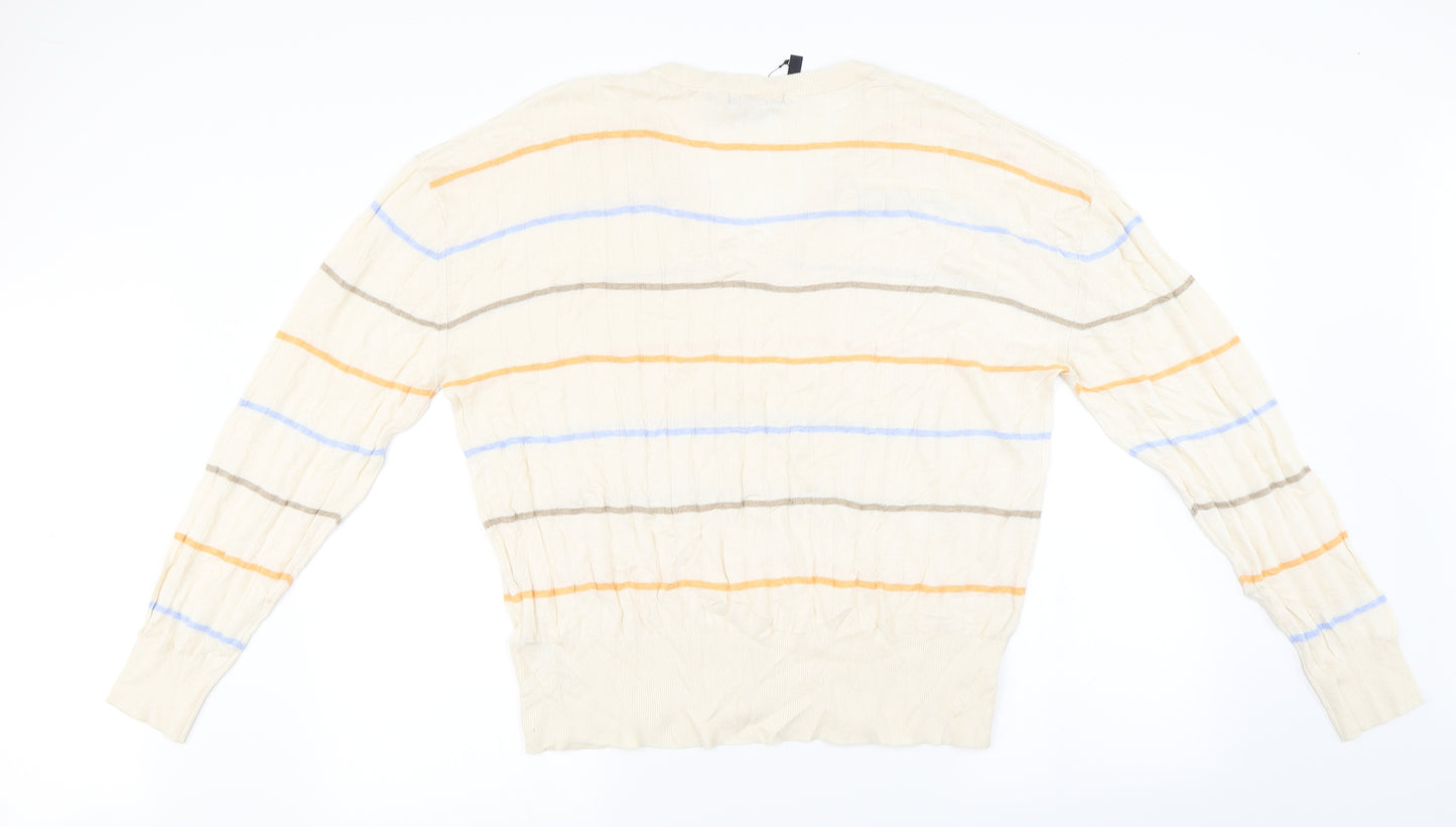 Marks and Spencer  Womens Ivory Striped  Pullover Jumper Size XL
