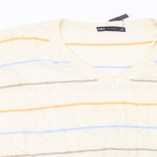 Marks and Spencer  Womens Ivory Striped  Pullover Jumper Size XL