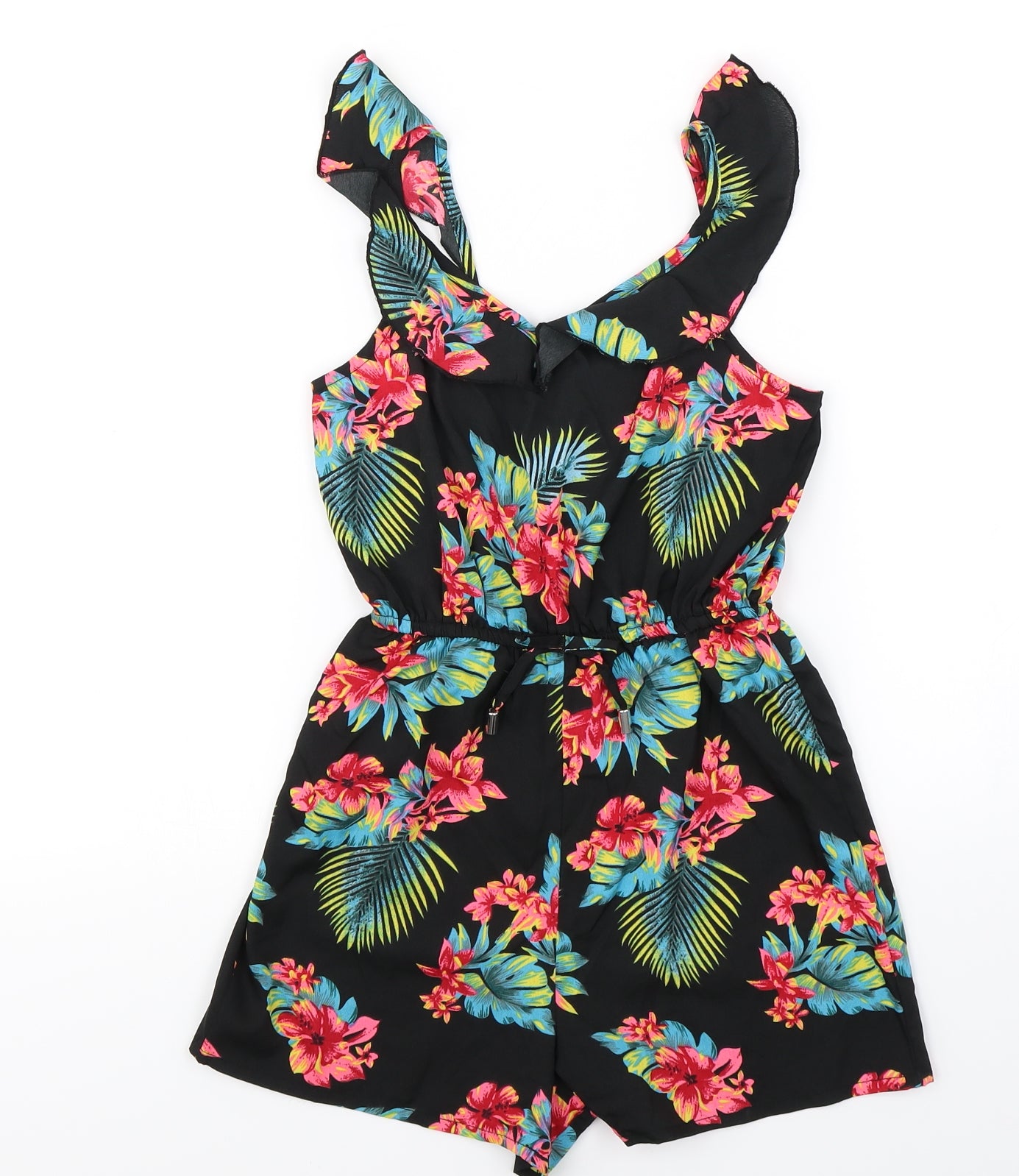 Primark Girls Black Floral  Jumpsuit One-Piece Size 9-10 Years