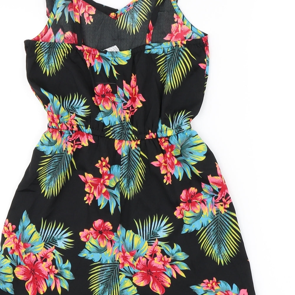 Primark Girls Black Floral  Jumpsuit One-Piece Size 9-10 Years