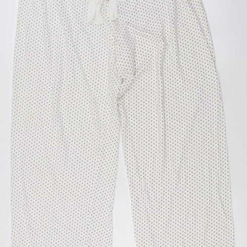 Secret Obsessions  Womens Ivory Polka Dot  Trousers  Size L L22 in