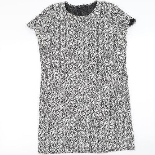 Miss Selfridge  Womens White Animal Print  A-Line  Size 10