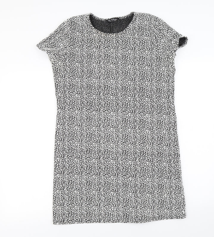 Miss Selfridge  Womens White Animal Print  A-Line  Size 10