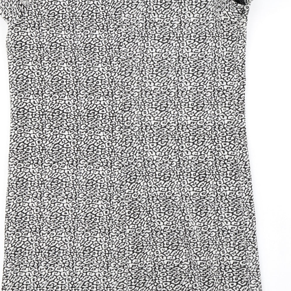 Miss Selfridge  Womens White Animal Print  A-Line  Size 10