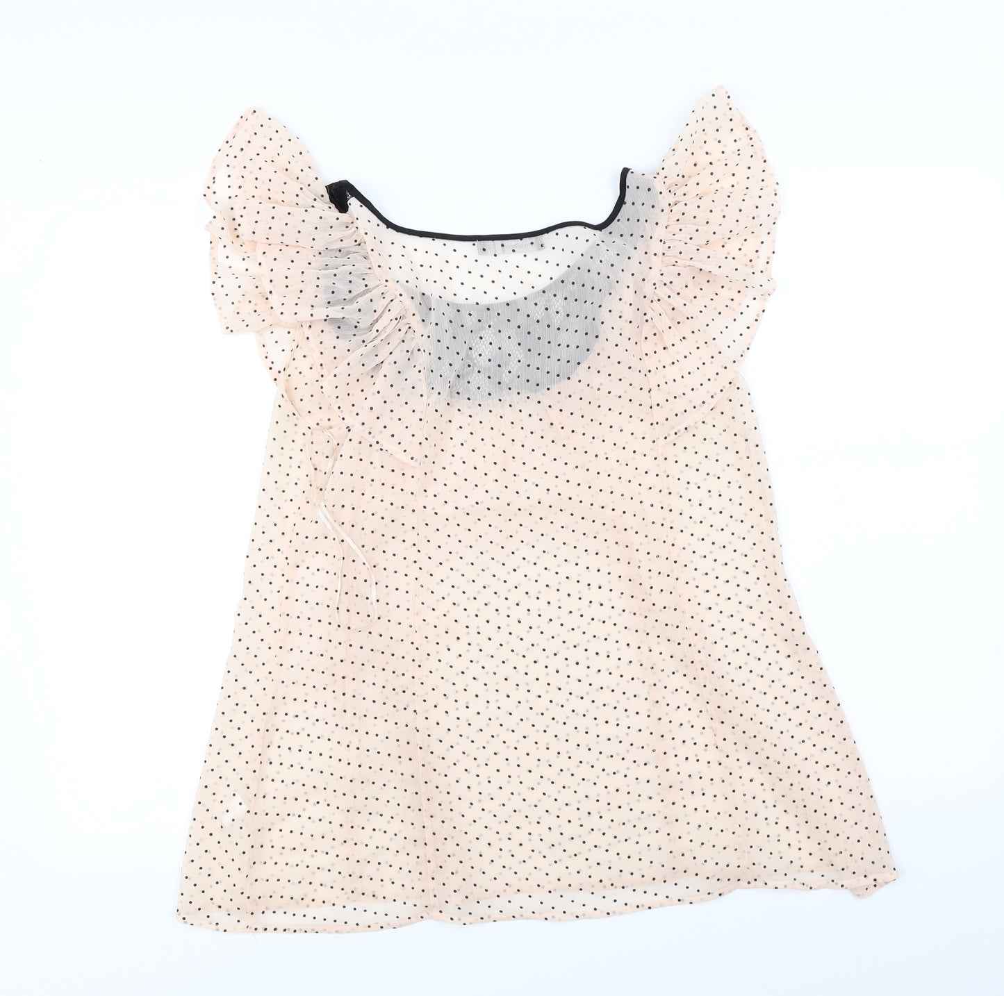 Atmosphere Womens Pink Polka Dot  Basic Blouse Size 10