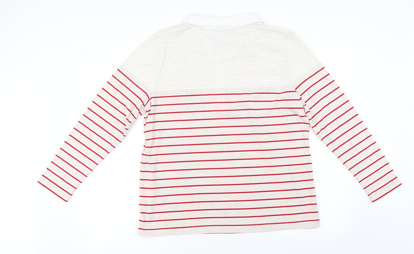 BM  Womens Pink Striped  Basic Polo Size L