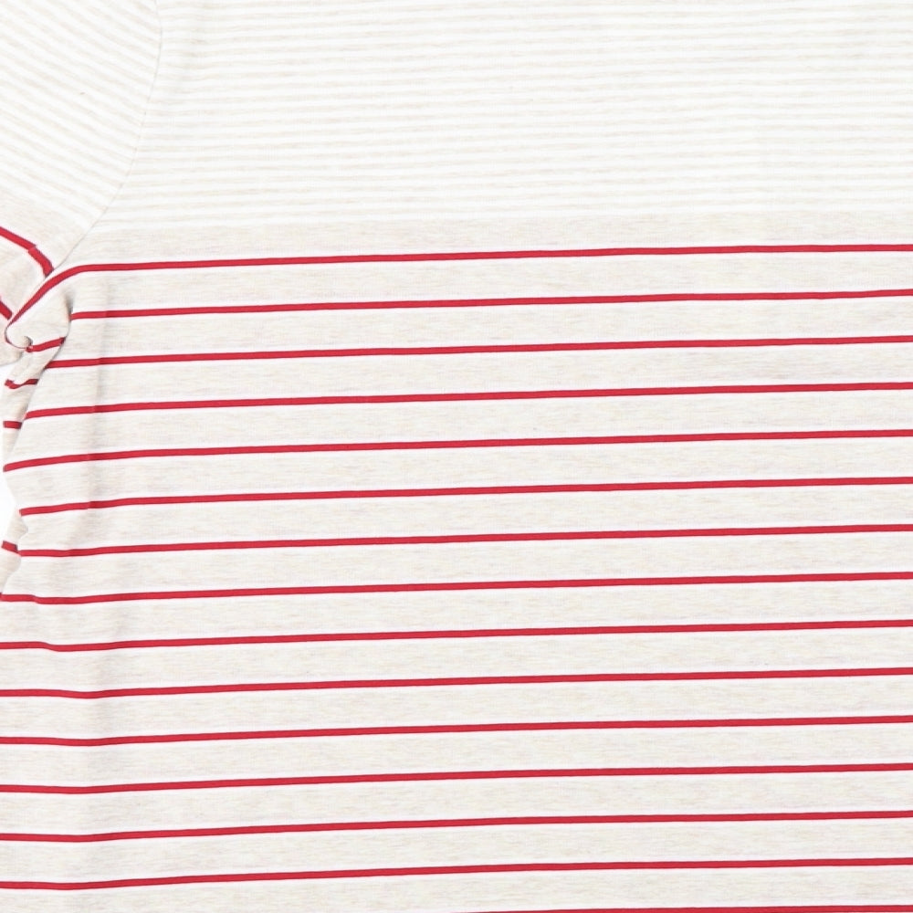 BM  Womens Pink Striped  Basic Polo Size L