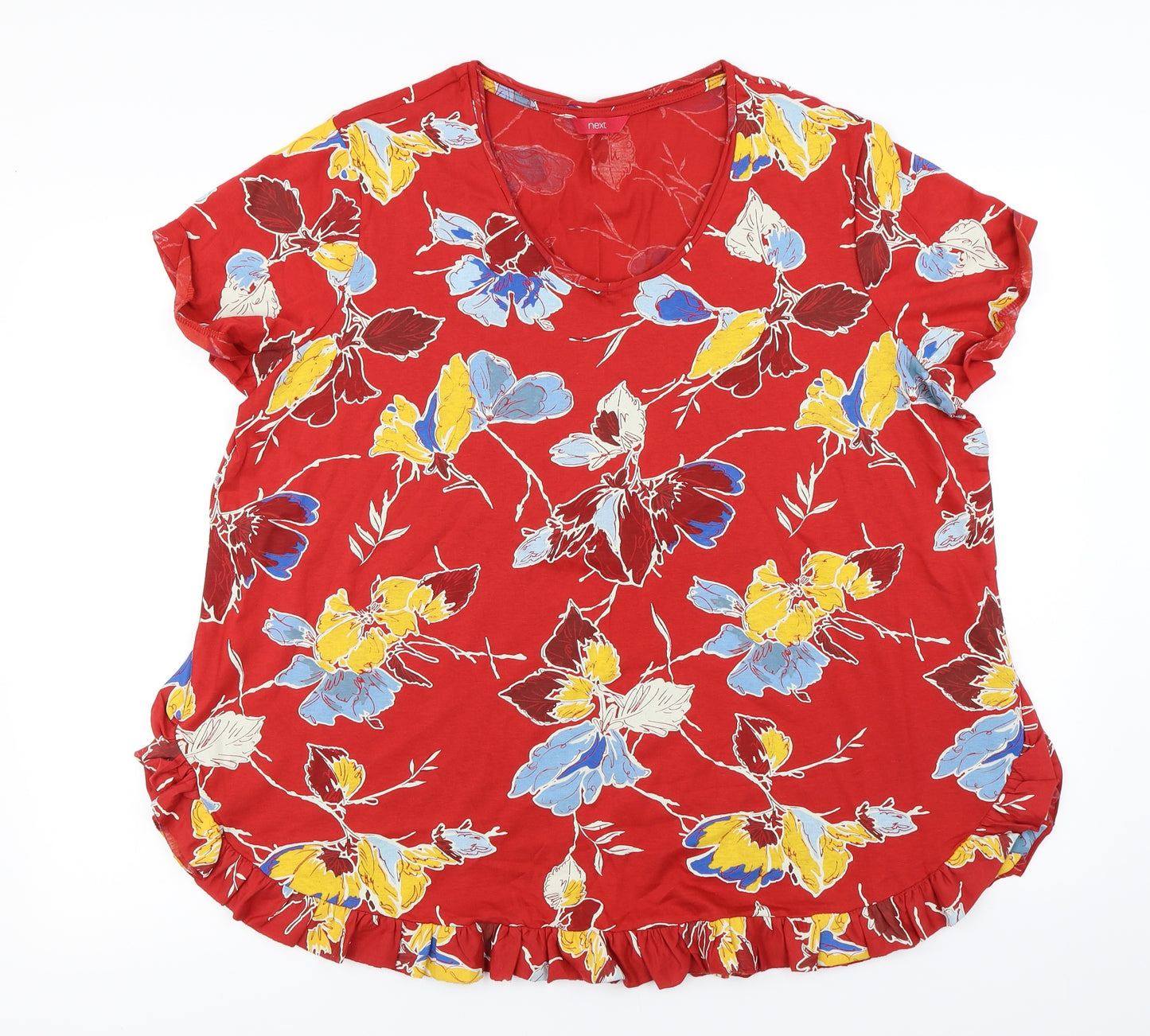 NEXT Womens Red Floral  Basic Blouse Size 20