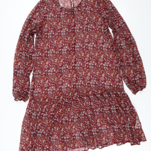 Peacocks  Womens Red Floral  Basic Blouse Size 14