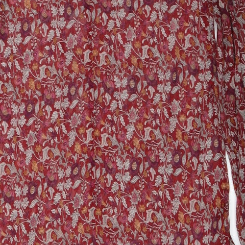 Peacocks  Womens Red Floral  Basic Blouse Size 14