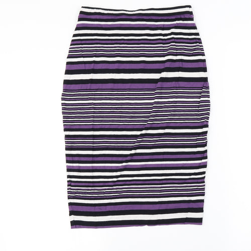 NEXT Womens Purple Striped  Bandage Skirt Size 10