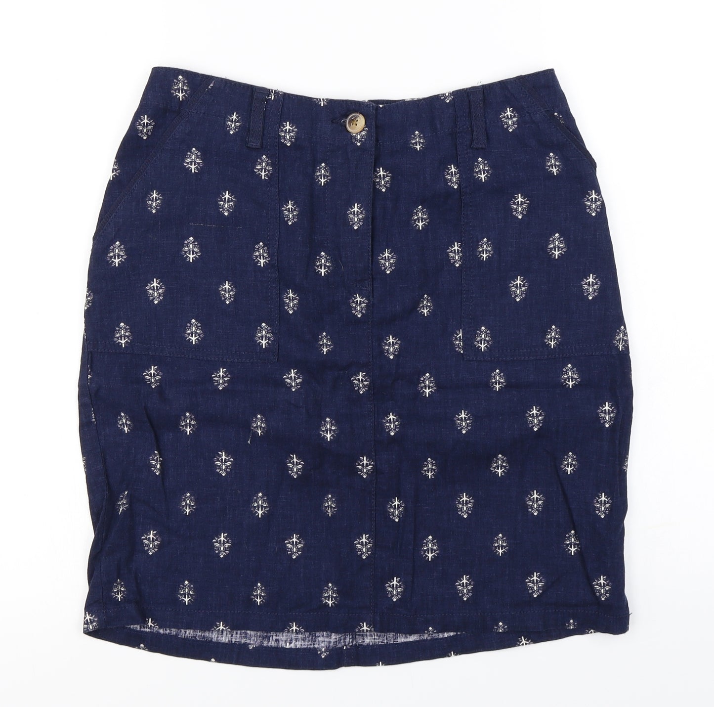 NEXT Womens Blue Floral  A-Line Skirt Size 10