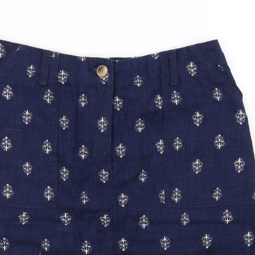 NEXT Womens Blue Floral  A-Line Skirt Size 10