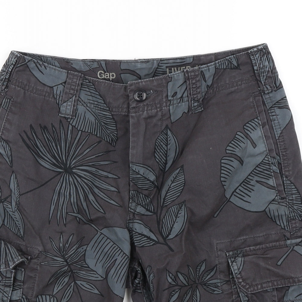 Gap  Mens Grey Floral  Cargo Shorts Size 28 in
