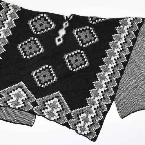 Preworn Womens Grey Geometric  Cape Jumper One Size