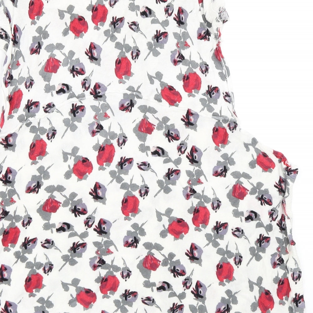 Karen Cole Womens White Floral  Pullover Jumper Size S