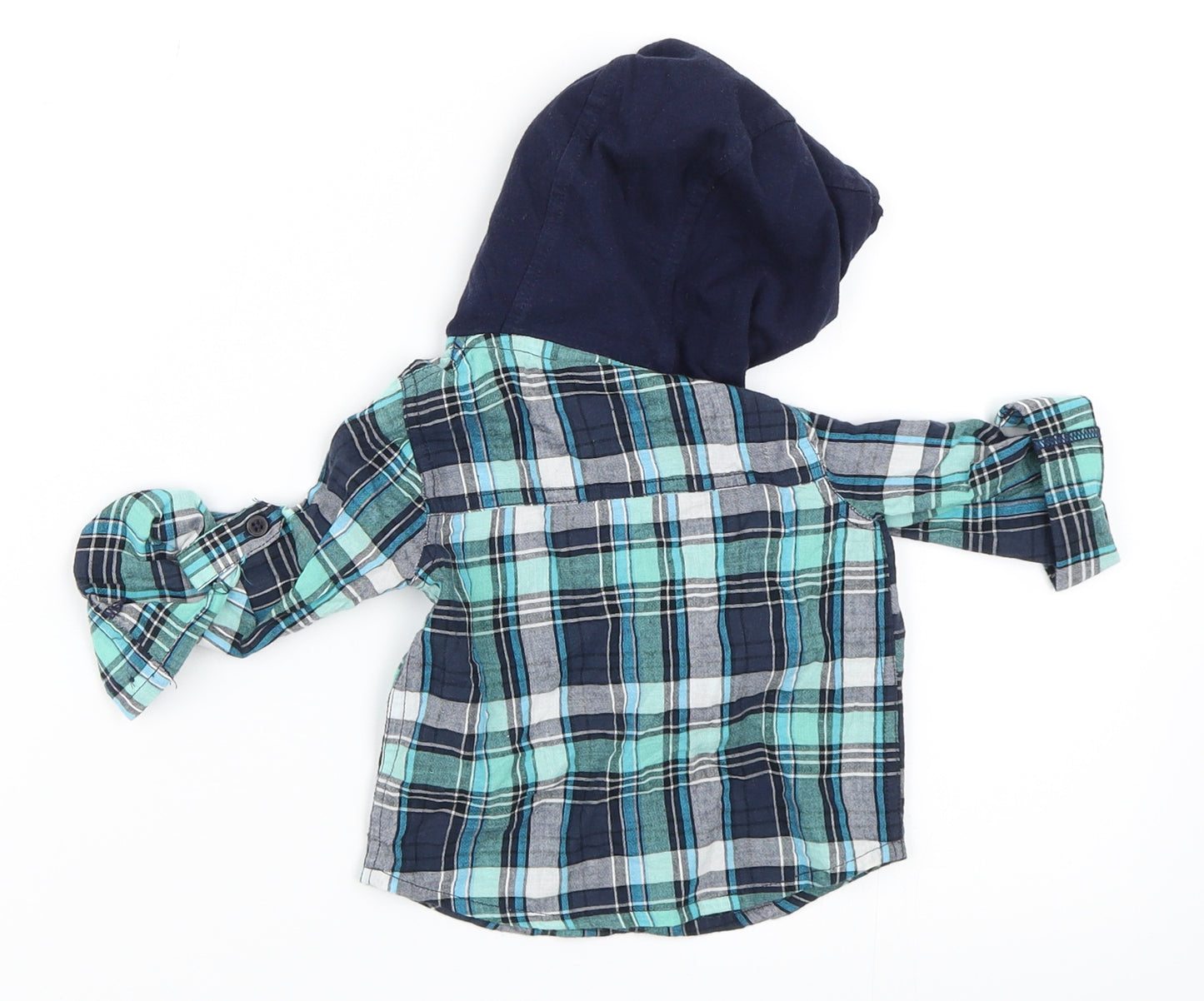 Baby Boys Blue Check  Basic Button-Up Size 3-6 Months
