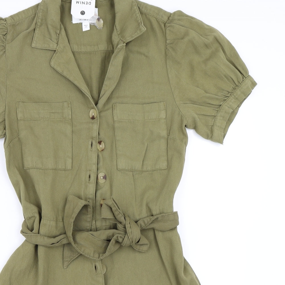 Miss Selfridge Womens Green   Fit & Flare  Size 12