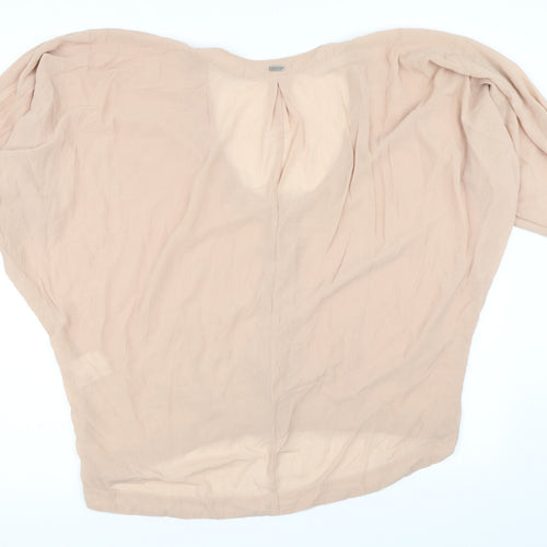 Crafted Womens Beige   Basic Button-Up Size 14