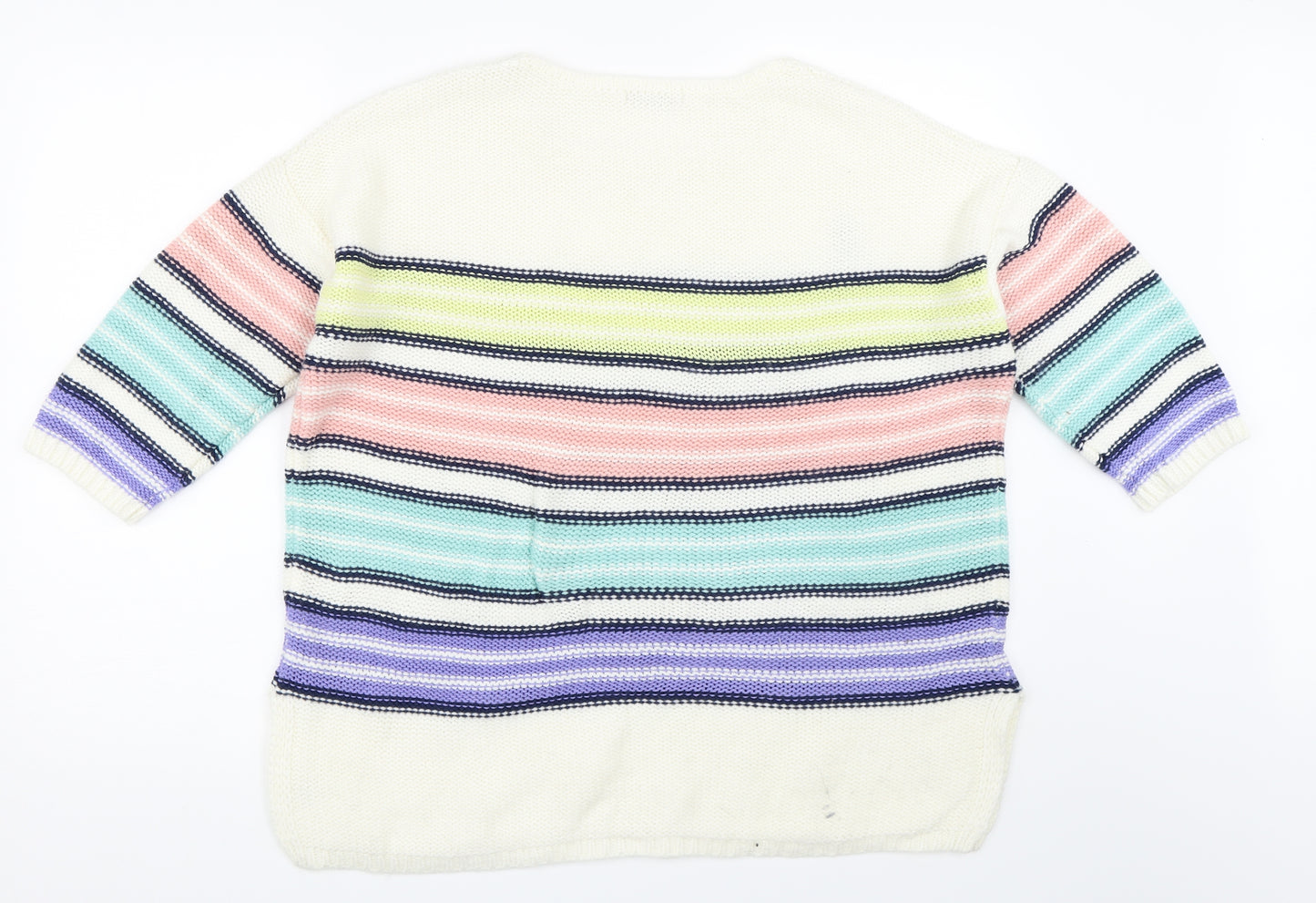 TU Womens Ivory Striped  Pullover Jumper Size 18