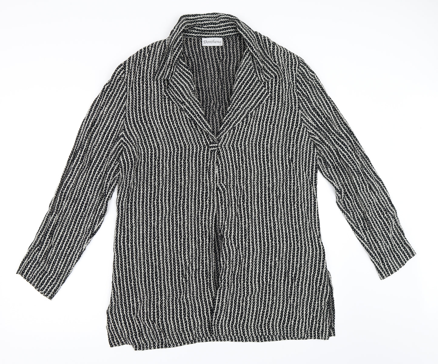 Dorchena Womens Black   Basic Button-Up Size 16