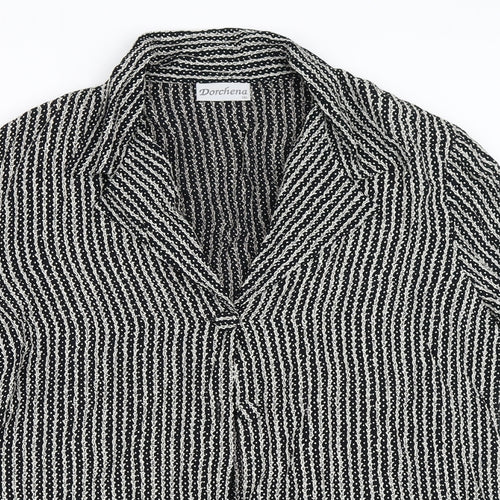 Dorchena Womens Black   Basic Button-Up Size 16