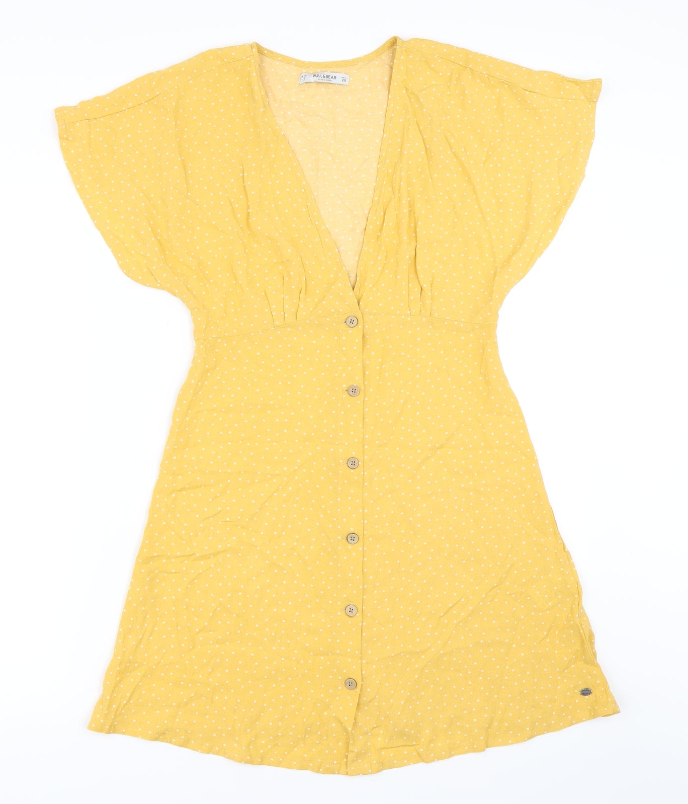 Pull&Bear Womens Yellow   Fit & Flare  Size S