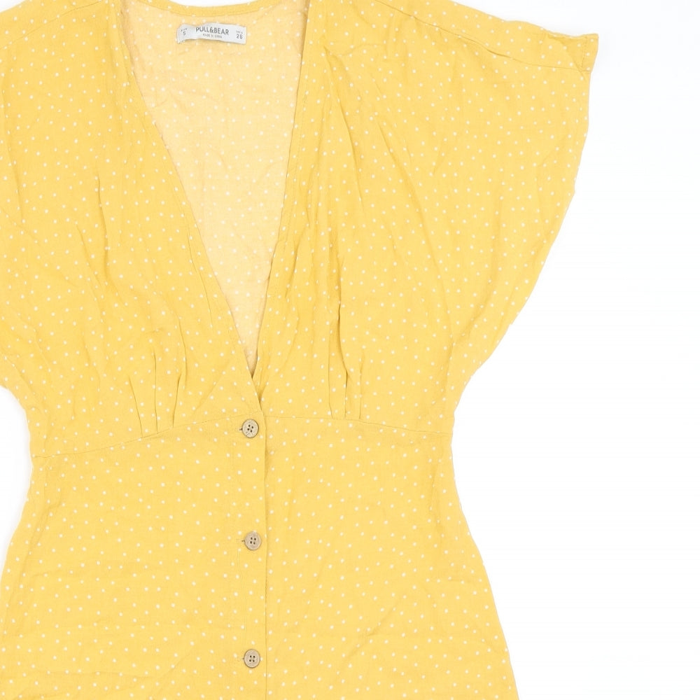 Pull&Bear Womens Yellow   Fit & Flare  Size S