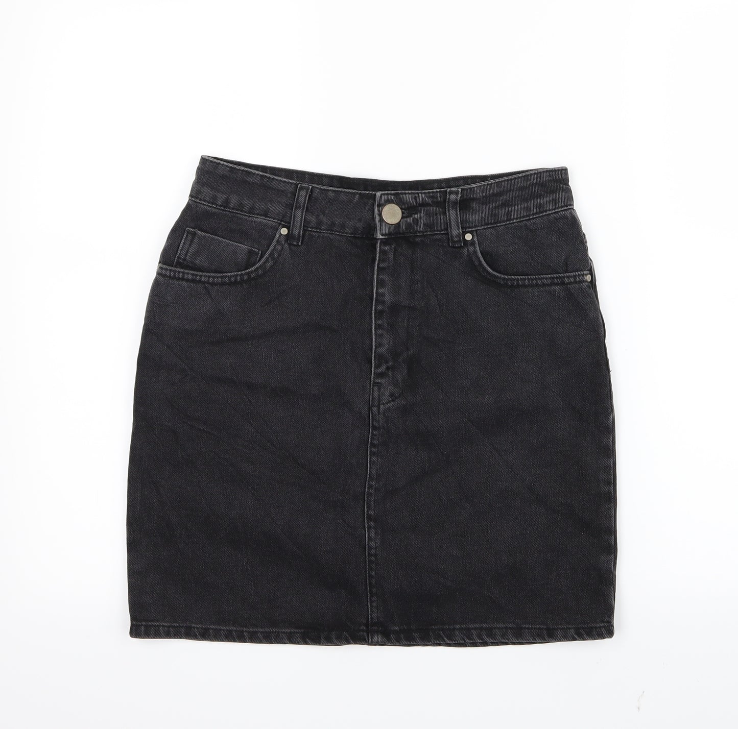 ASOS Womens Black  Denim Straight & Pencil Skirt Size 8