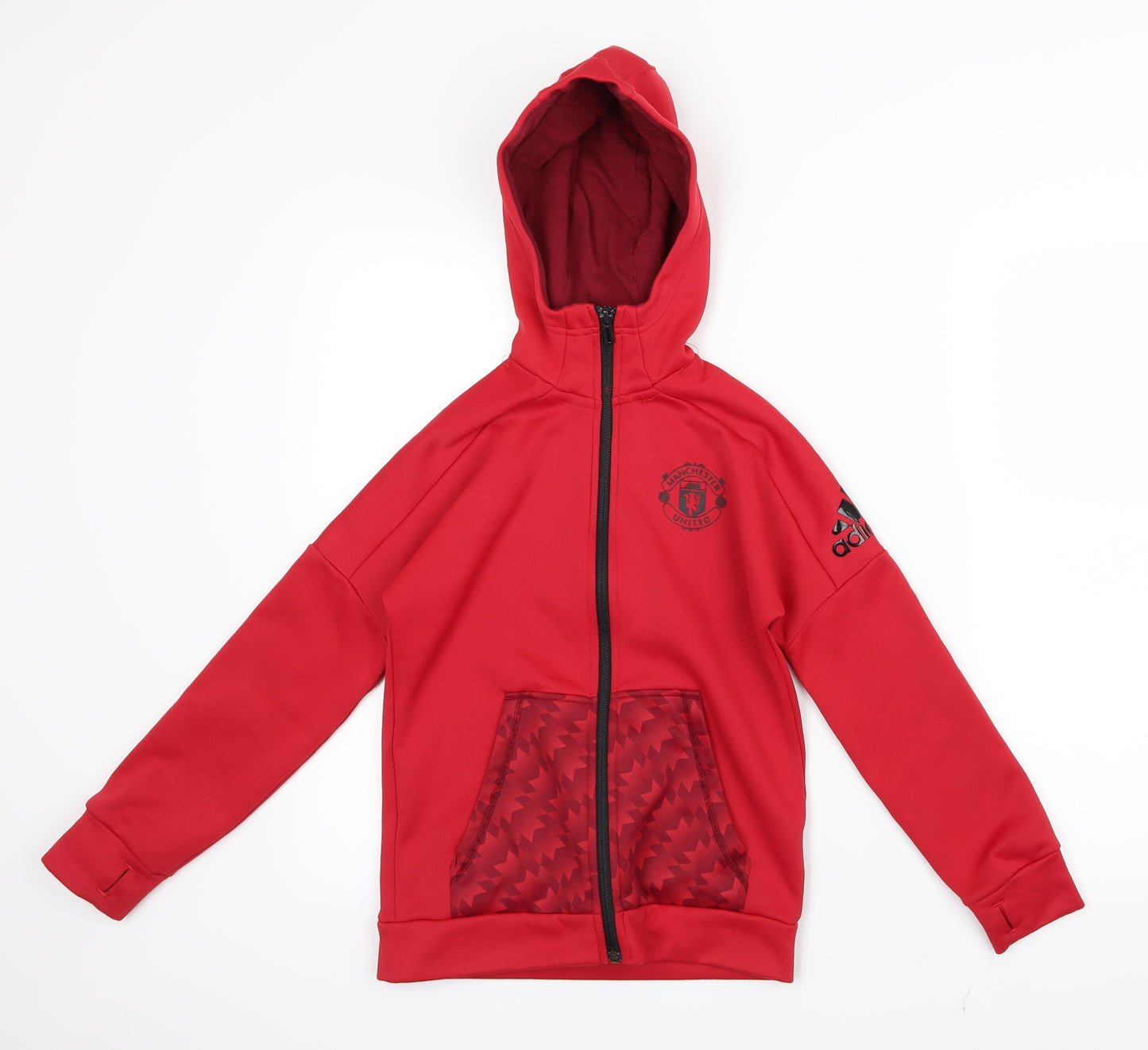 adidas Boys Red   Jacket  Size 7-8 Years  - Manchester United