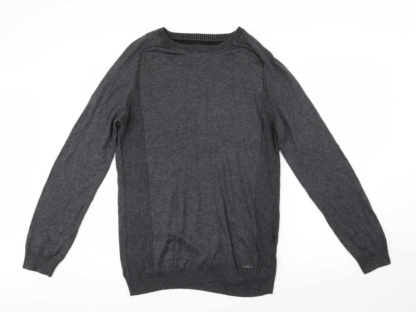 River Island Mens Grey  Knit Pullover Jumper Size M