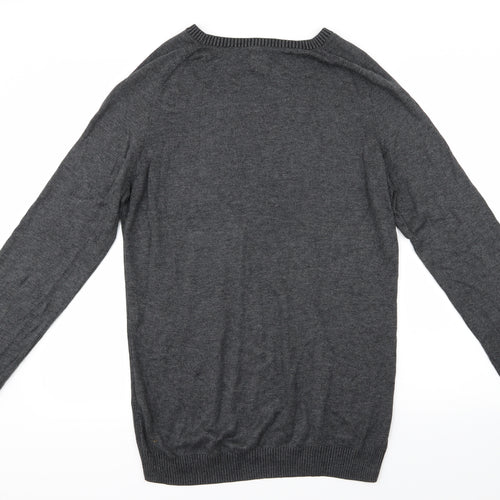 River Island Mens Grey  Knit Pullover Jumper Size M