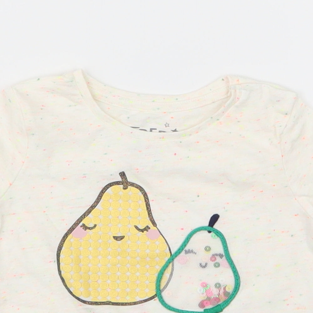 F&F Girls Ivory   Basic T-Shirt Size 6-9 Months