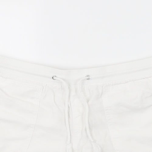 Marks and Spencer Womens White   Boyfriend Shorts Size 10