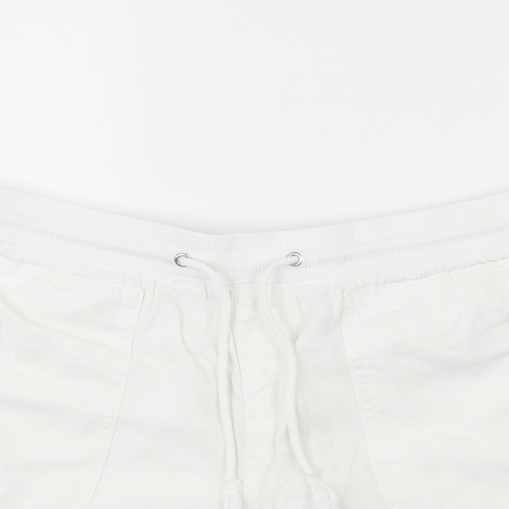 Marks and Spencer Womens White   Boyfriend Shorts Size 10