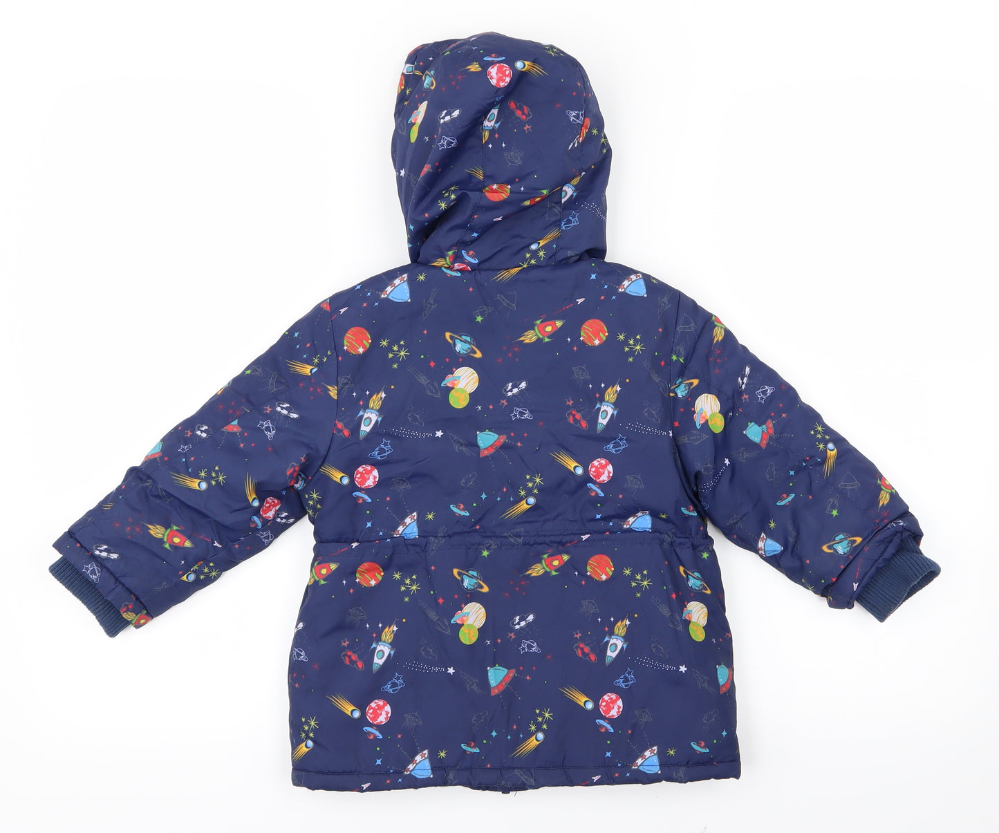 Monsoon Boys Blue Geometric  Jacket Coat Size 2-3 Years  - Rockets