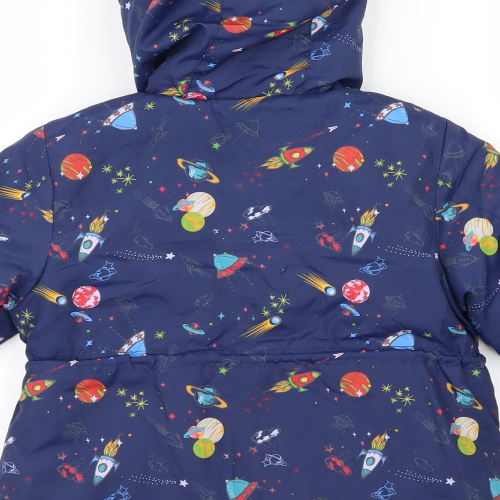Monsoon Boys Blue Geometric  Jacket Coat Size 2-3 Years  - Rockets