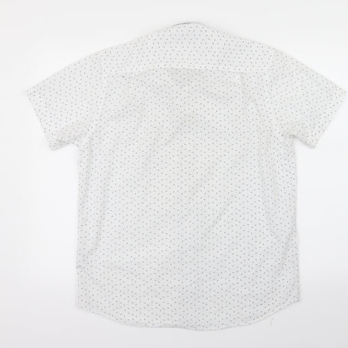 Cedar Wood State Mens White Geometric   Button-Up Size M