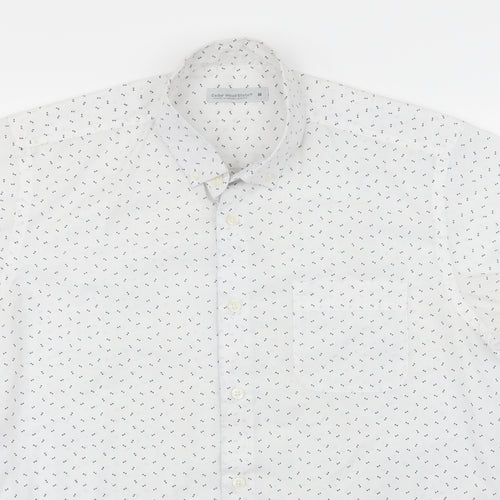 Cedar Wood State Mens White Geometric   Button-Up Size M