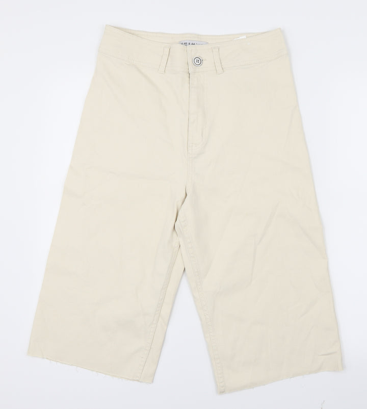 Denim Co. Womens Ivory  Denim Cropped Jeans Size 12