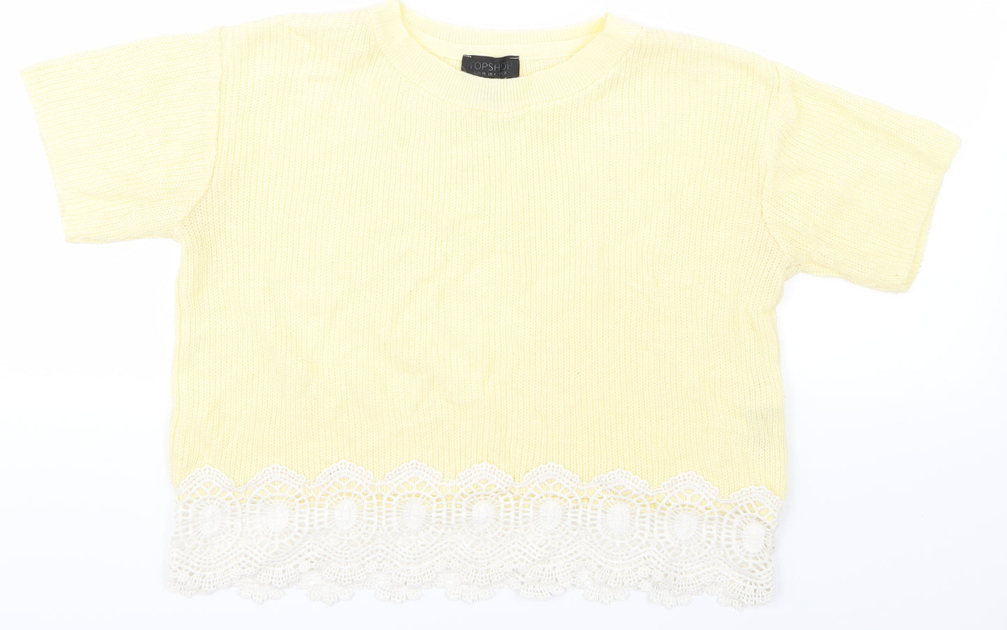 Topshop Womens Yellow  Knit Pullover Jumper Size 8