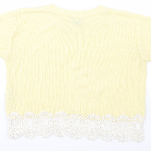 Topshop Womens Yellow  Knit Pullover Jumper Size 8