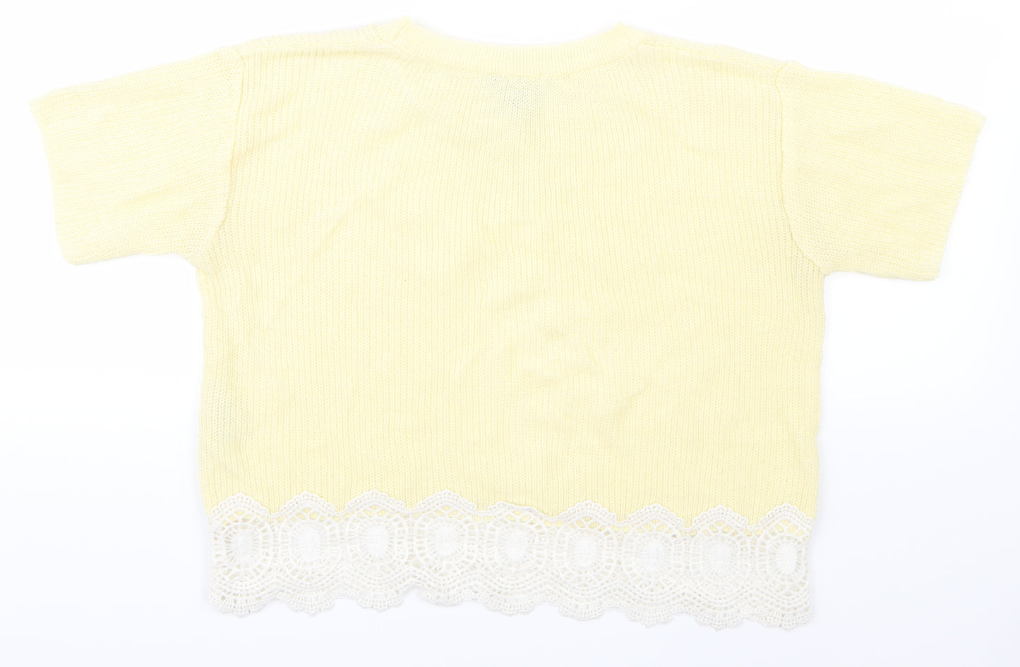 Topshop Womens Yellow  Knit Pullover Jumper Size 8