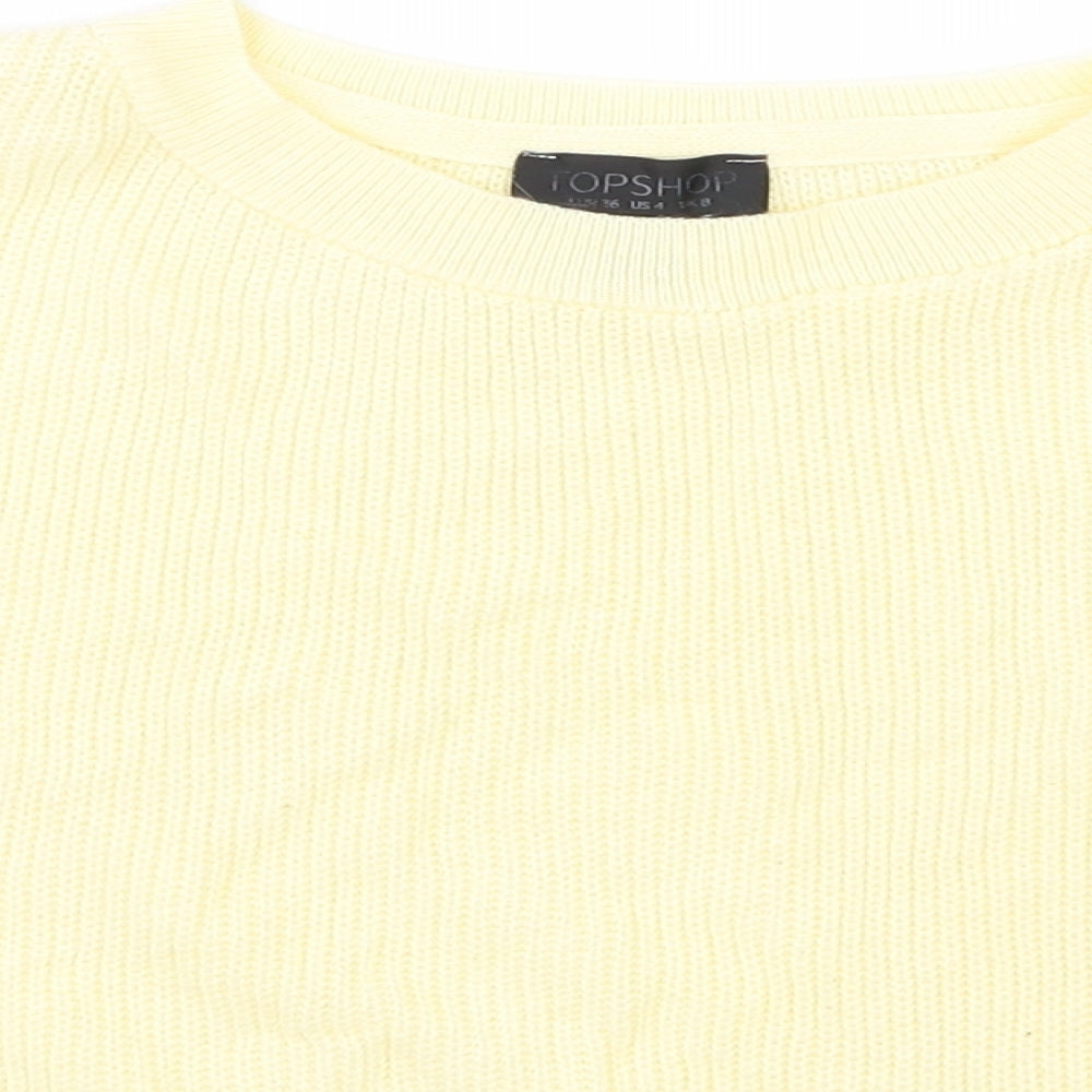 Topshop Womens Yellow  Knit Pullover Jumper Size 8