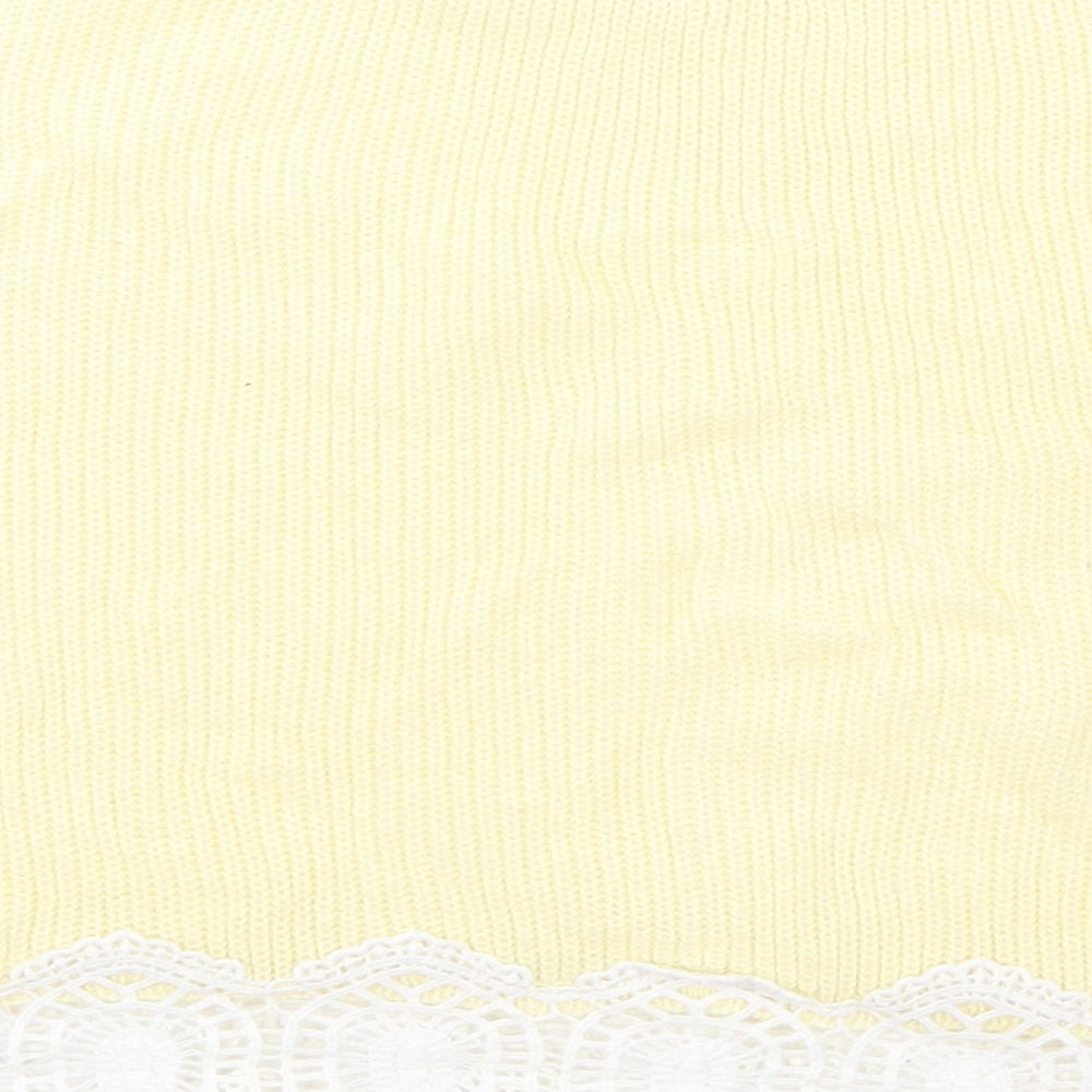 Topshop Womens Yellow  Knit Pullover Jumper Size 8